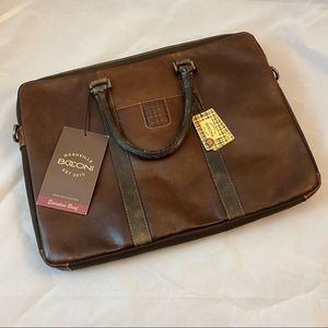 Boconi Nashville BriefCase Leather Executive Brown Modern Classic Sleek Business